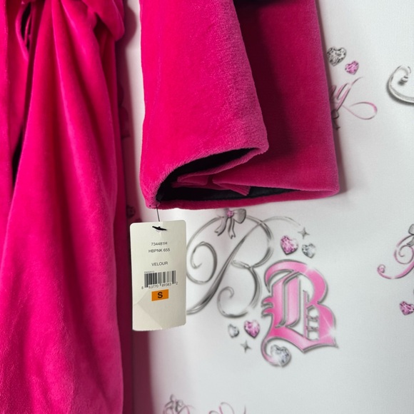 Betsey johnson robe pink black floral detail waist tie belt brand new with tags - Picture 4 of 14